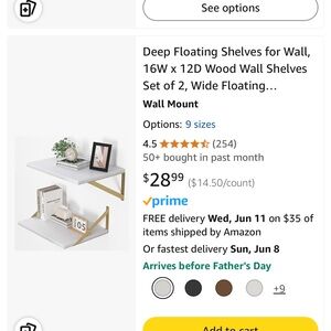 Modern White and Gold Floating Wall Shelves